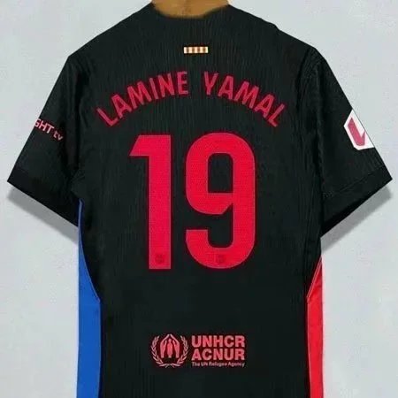 Nike 2425 FC Barcelona Away Black and Red Short Sleeve Top