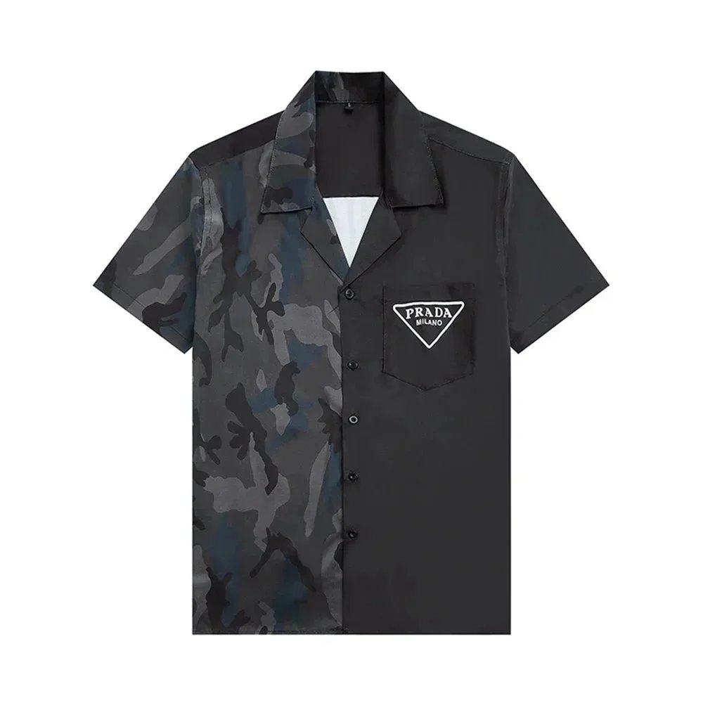 Prada Men's Short Sleeve Button Down Shirt