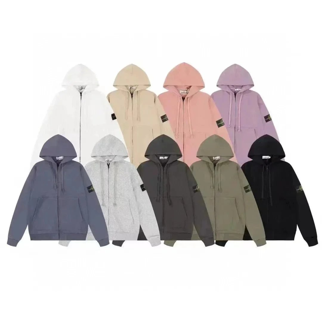 Stone Island Embroidered Compass Badge Zip-Up Hoodie