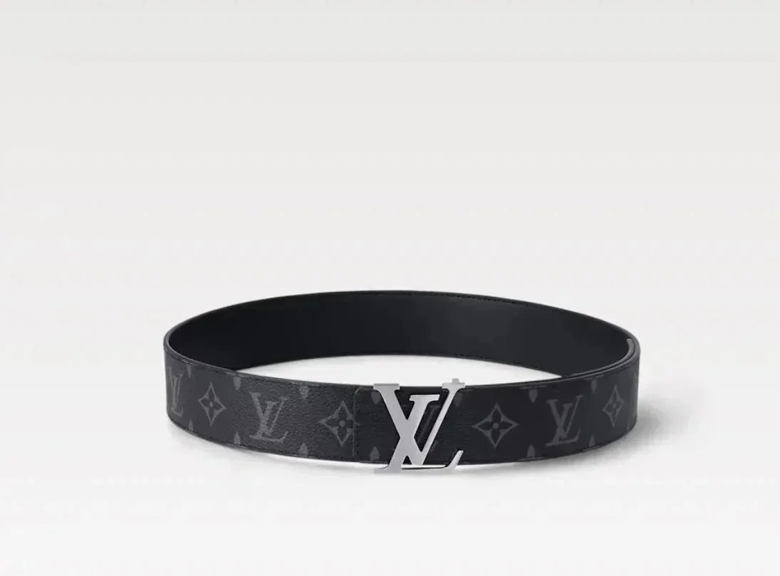 Louis Vuitton LV Intiales Silver Buckle Belt Canvas