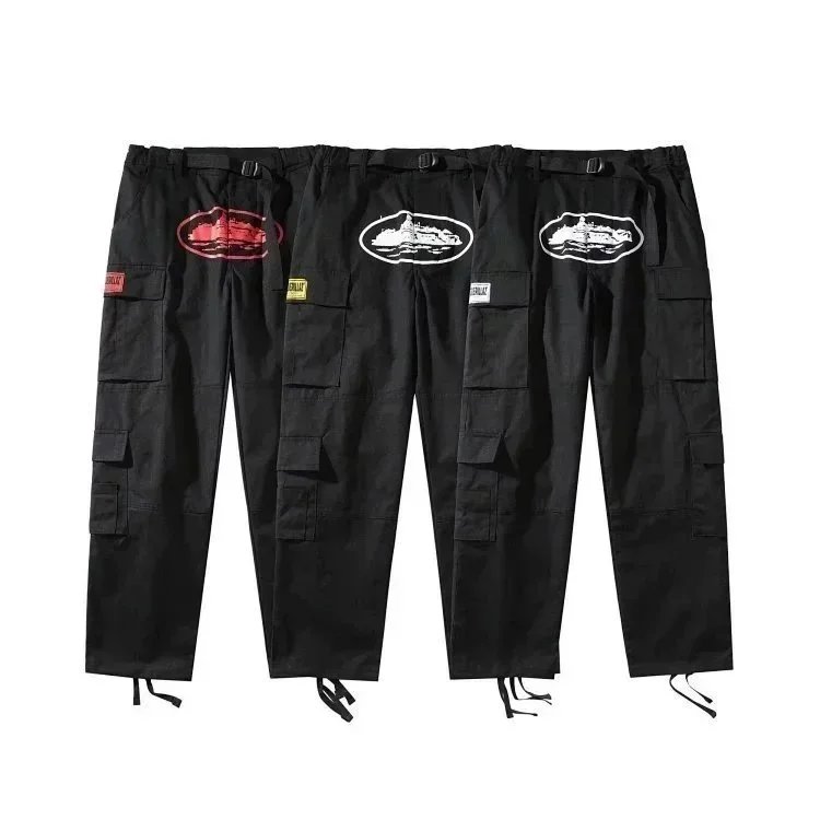 Suphyee Corteiz Street Pocket High Waist Straight Hip Hop Trousers
