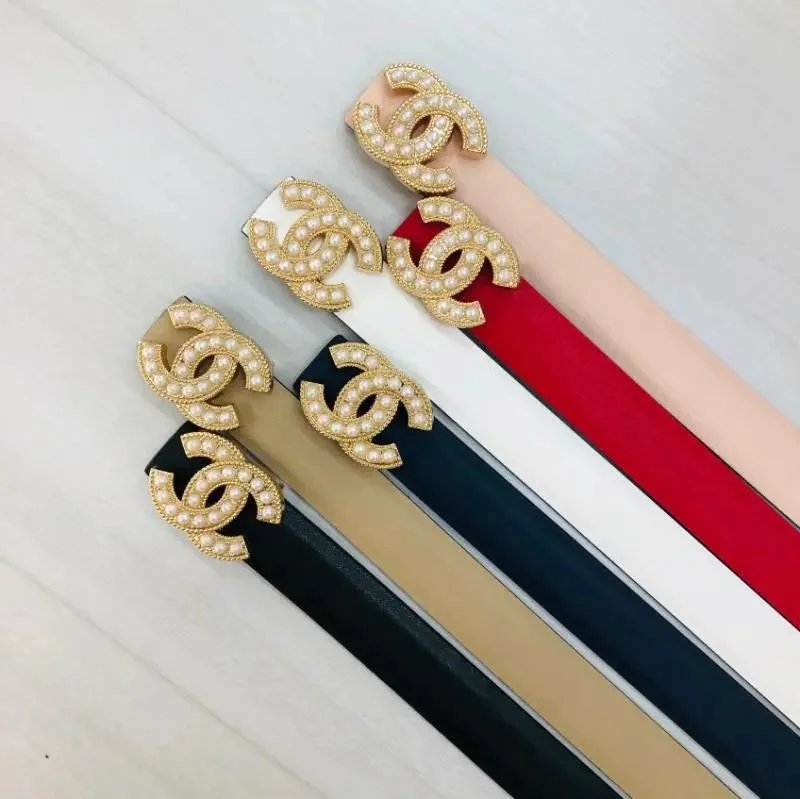 Chanel Pearl Logo Belt in Multiple Colors