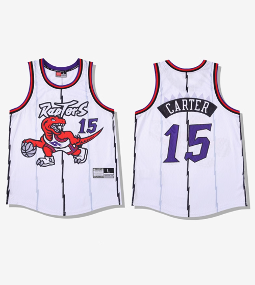 Toronto Raptors Vince Carter #15 White Basketball Jersey