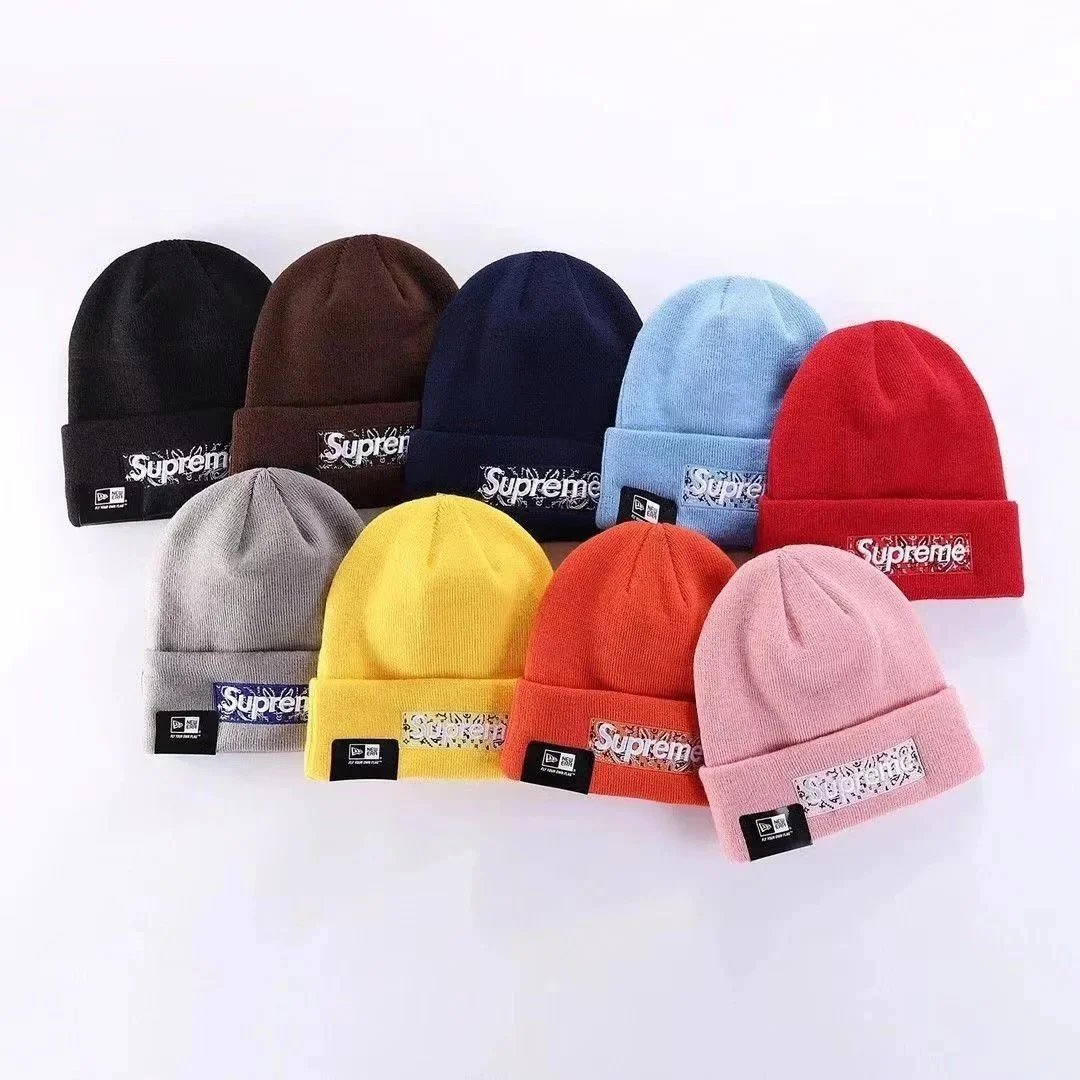Supreme x New Era Knit Beanie Hat in Multiple Colors