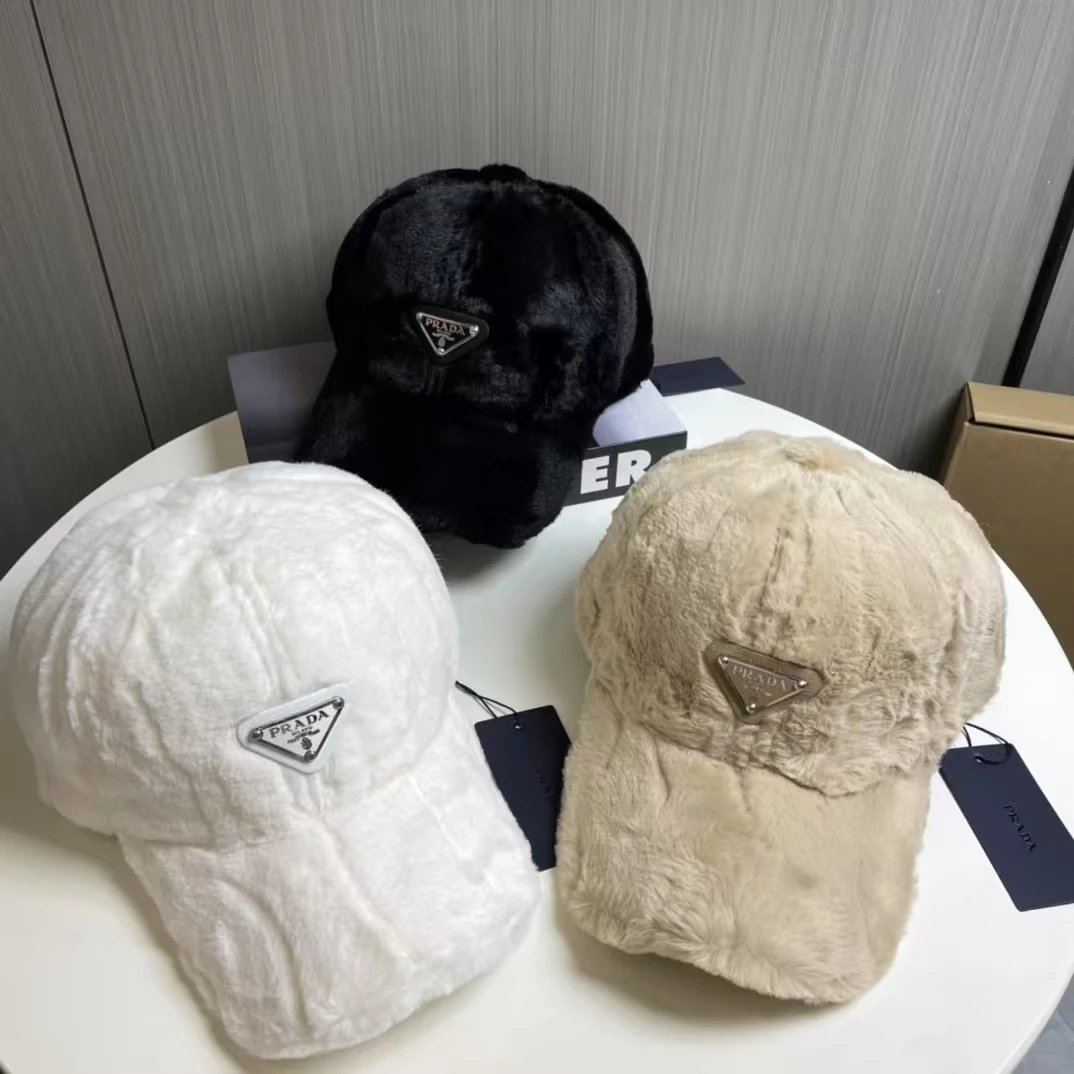 Prada Faux Fur Baseball Cap for Women and Men