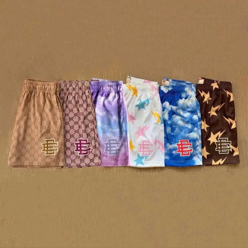 Colorful Printed Men's Shorts with Logo Design