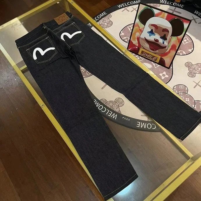 Mickey Mouse Logo Denim Jeans for Men and Women
