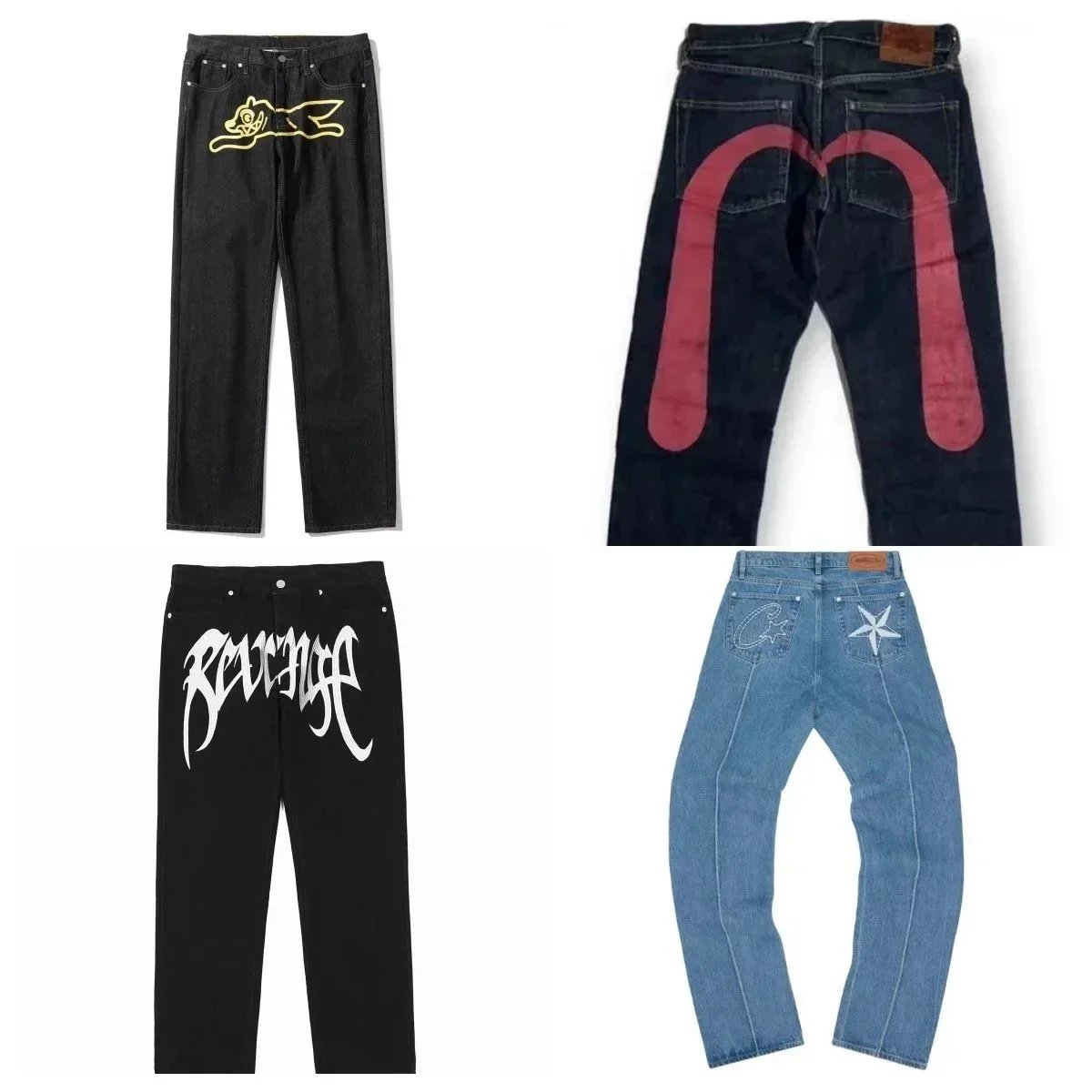 Beverage Denim Pants with Unique Logo Design