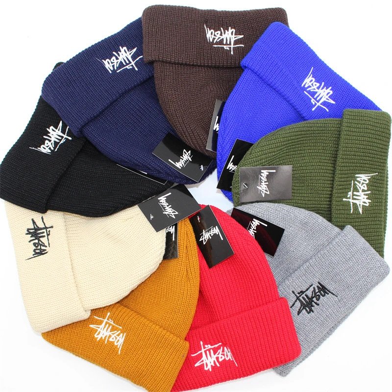 Stussy Logo Knit Beanie Hat - Classic Streetwear Headwear