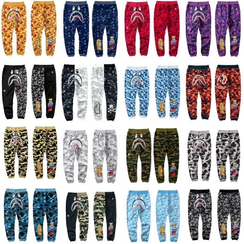 BAPE Shark Camo Joggers Mens Streetwear Pants