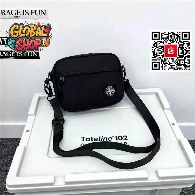 Black Crossbody Bag with Adjustable Strap for Men and Women