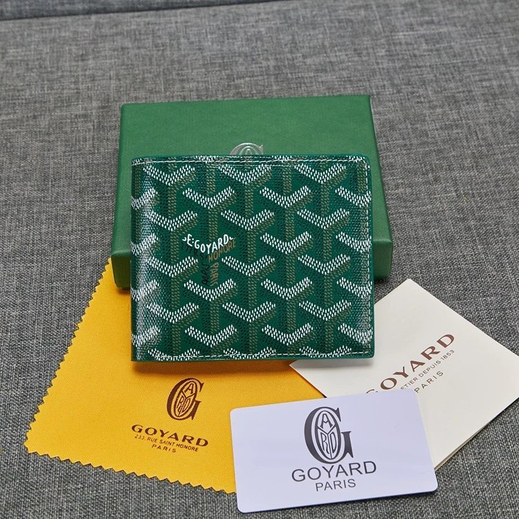 Goyard Green Monogram Canvas Wallet for Men and Women