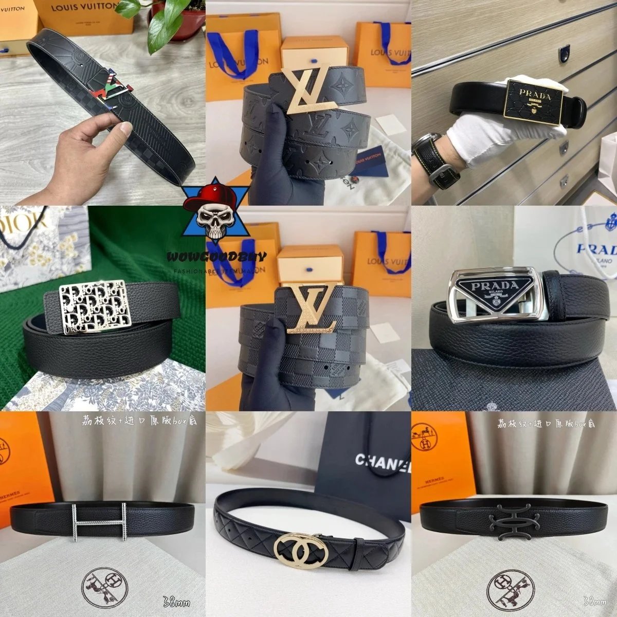 Luxury Designer Leather Belts for Men - Louis Vuitton, Prada, Dior, Chanel & Hermès
