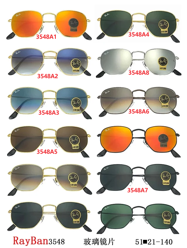 Ray-Ban 3548 Aviator Sunglasses with Glass Lenses