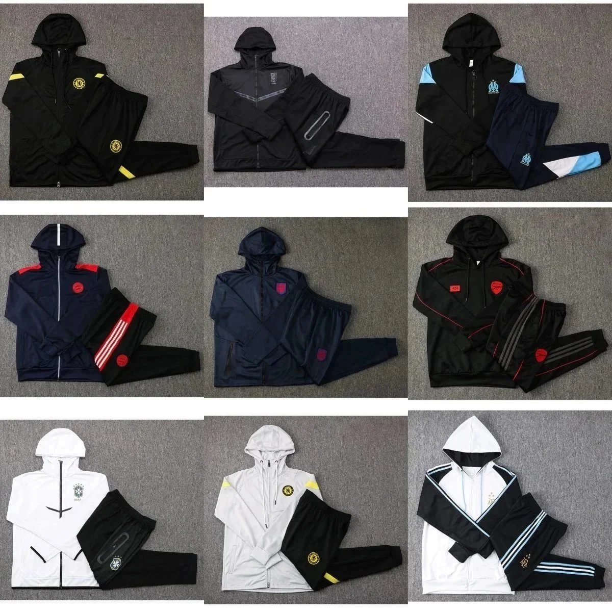 Men's Sport Suit Tracksuit Hoodie and Pants Set for Football Fans