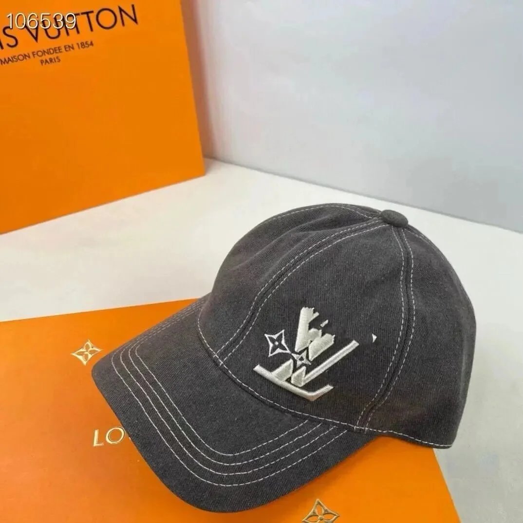 Louis Vuitton Grey Embroidered Logo Baseball Cap