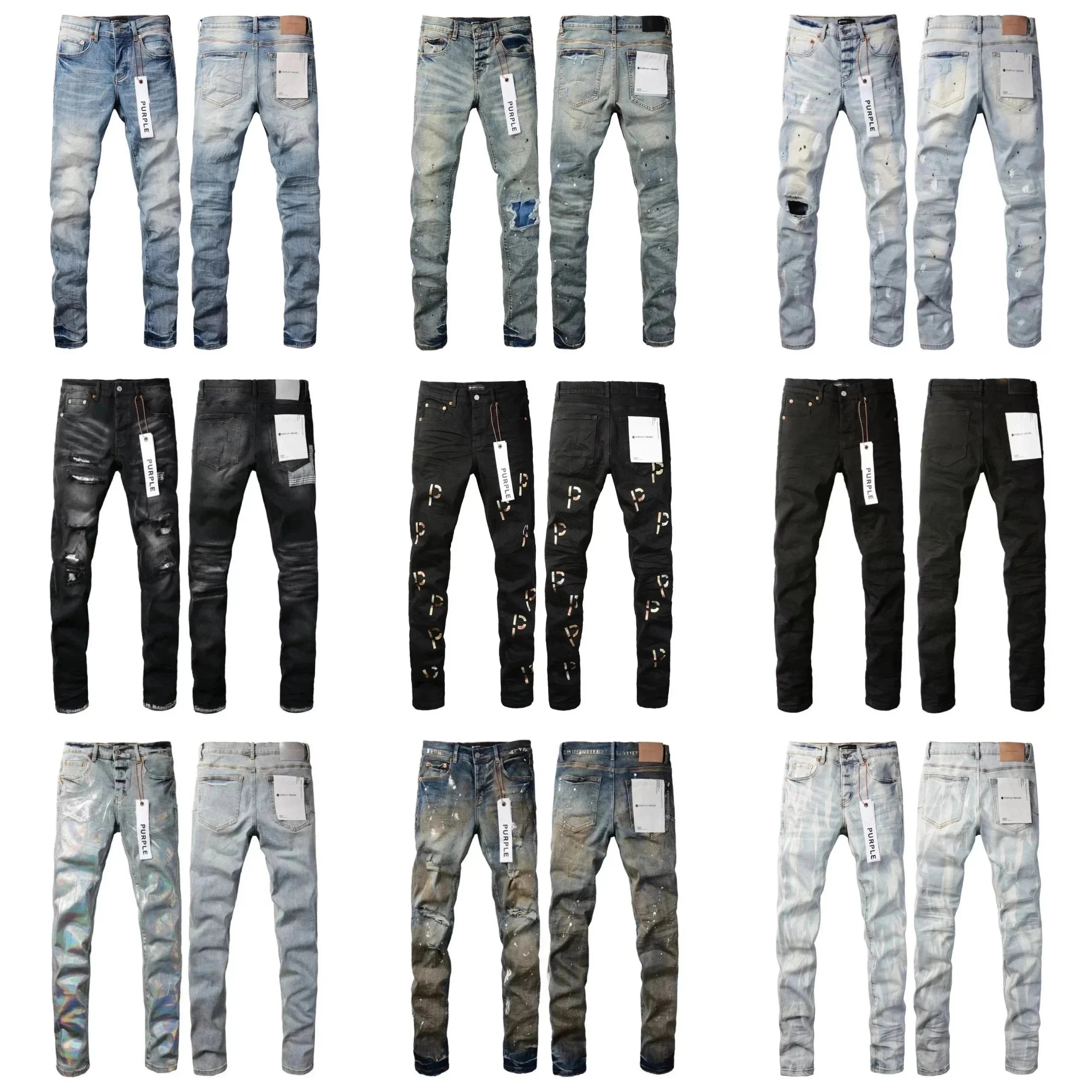 Men's Fashion Distressed Jeans Slim Fit Denim Pants