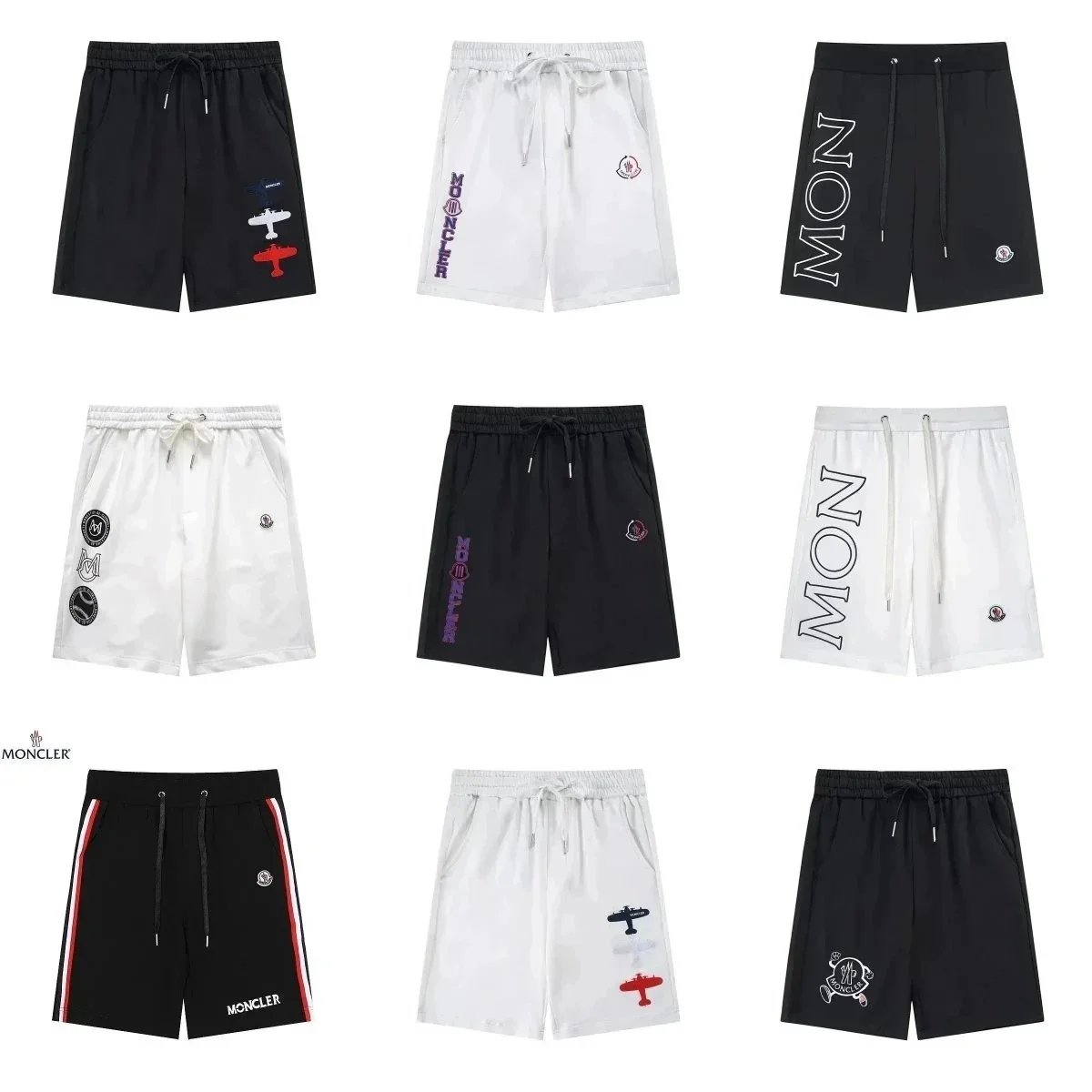 MONCLER Men's Logo Embroidered Cotton Shorts