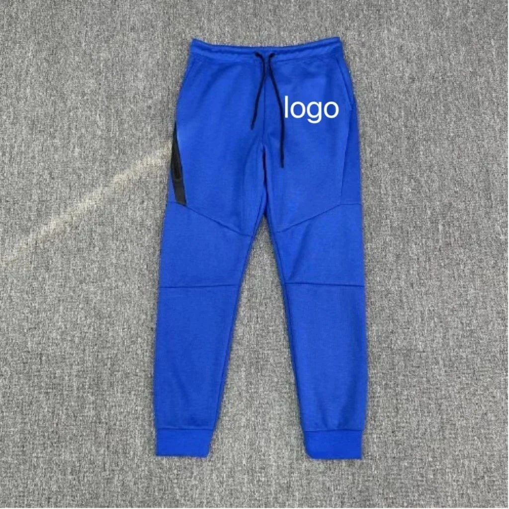 Blue Men's Jogger Pants with Drawstring Waist and Side Pockets