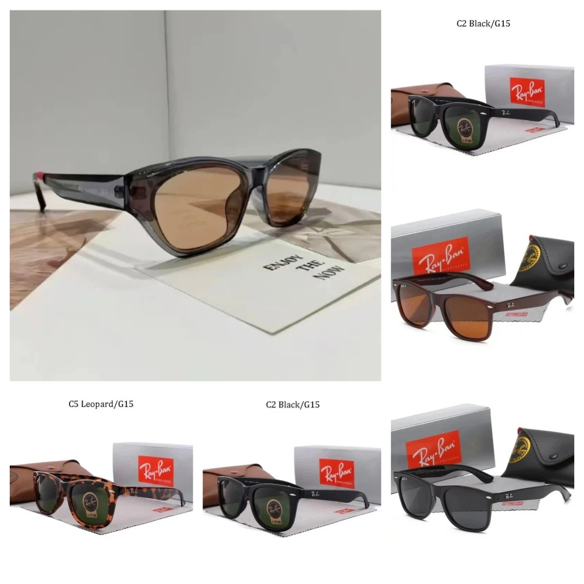Ray-Ban Wayfarer Sunglasses C2 Black G15 Classic Style