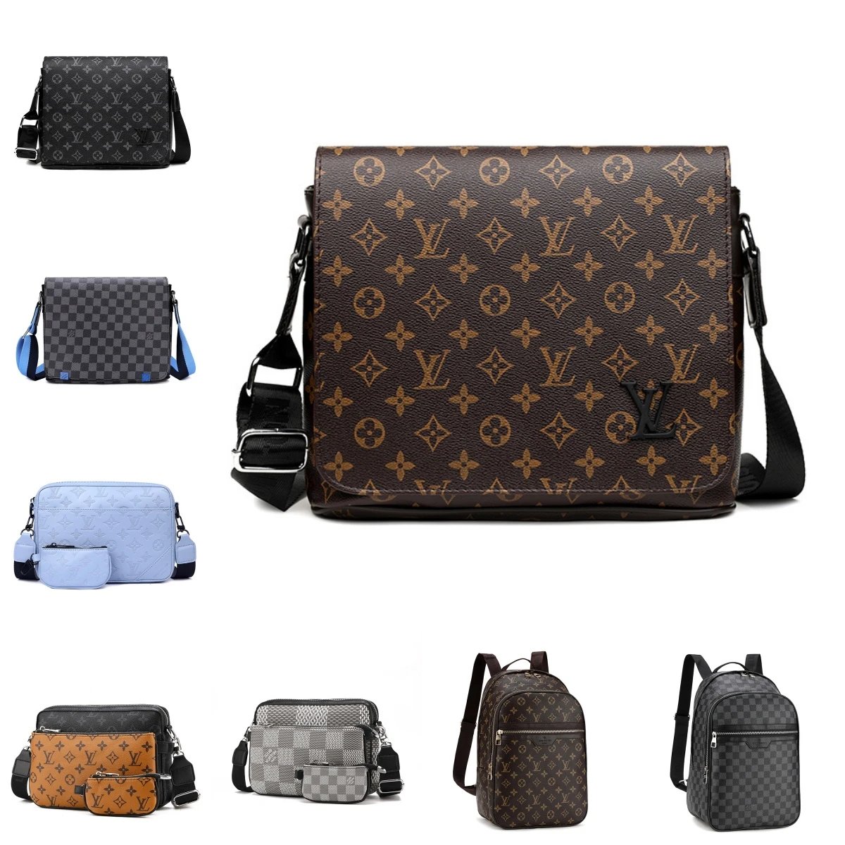 Louis Vuitton Monogram Messenger Bag for Men and Women