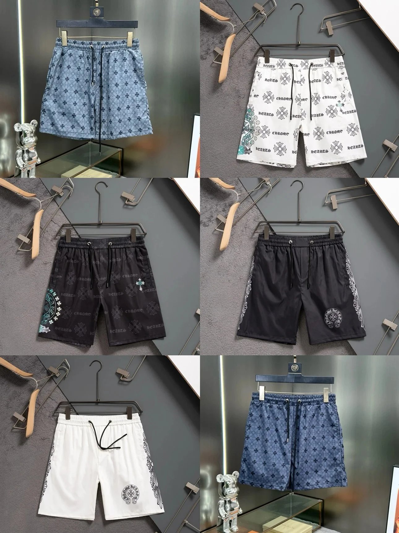 CROCODILE Printed Men's Casual Shorts Summer Fashion Drawstring Pants