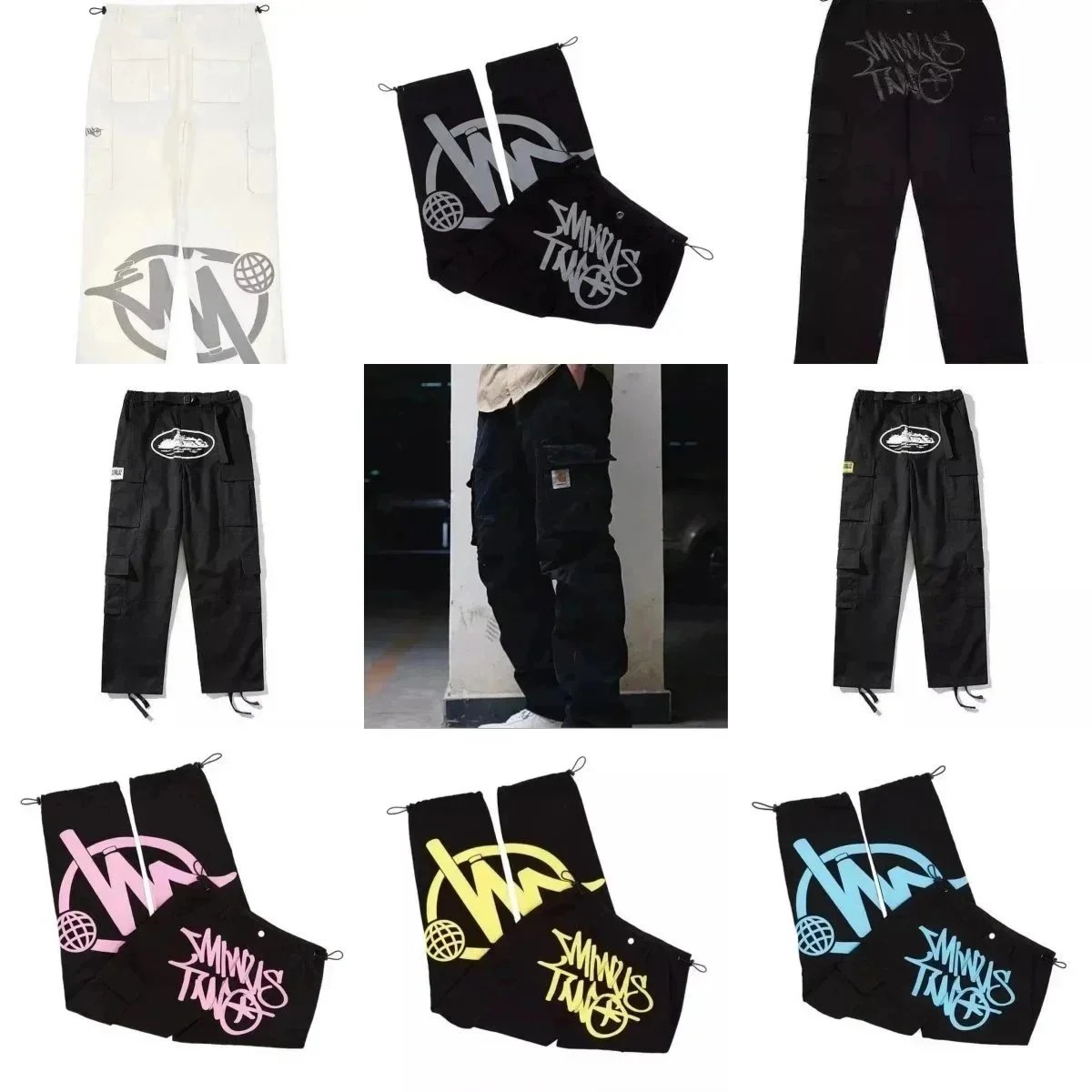 SMINUS TANG Cargo Pants Streetwear Fashion Men's Casual Pants