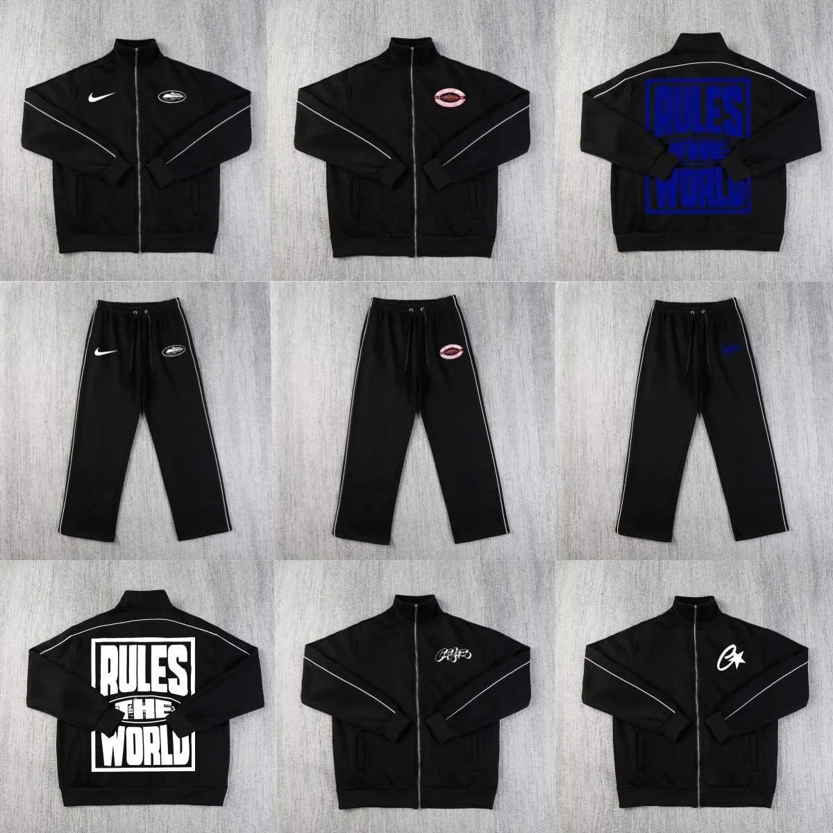 Nike Black Track Suit Rules The World Jacket and Pants Set