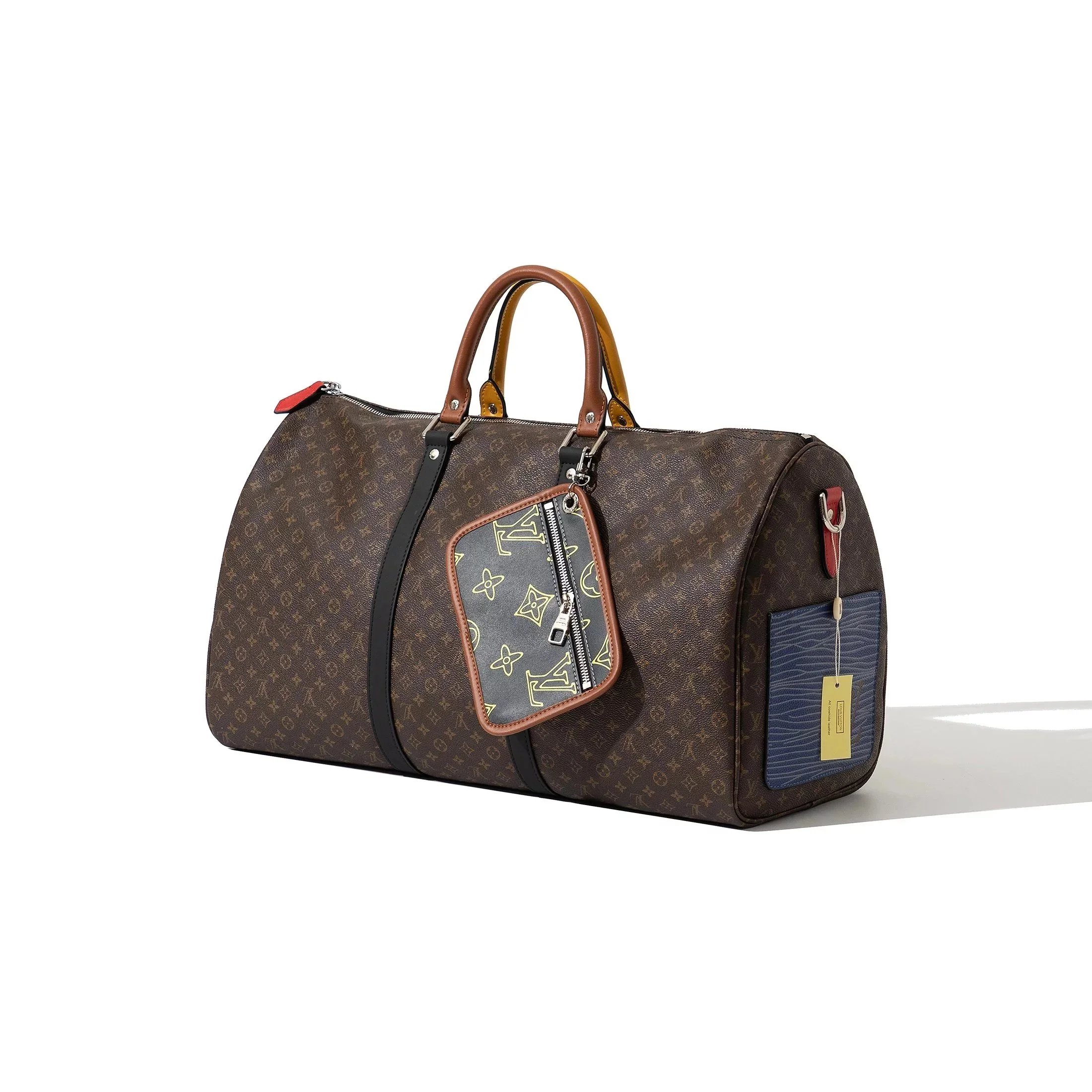 Louis Vuitton Monogram Keepall 50 Duffle Bag with Zippered Pouch