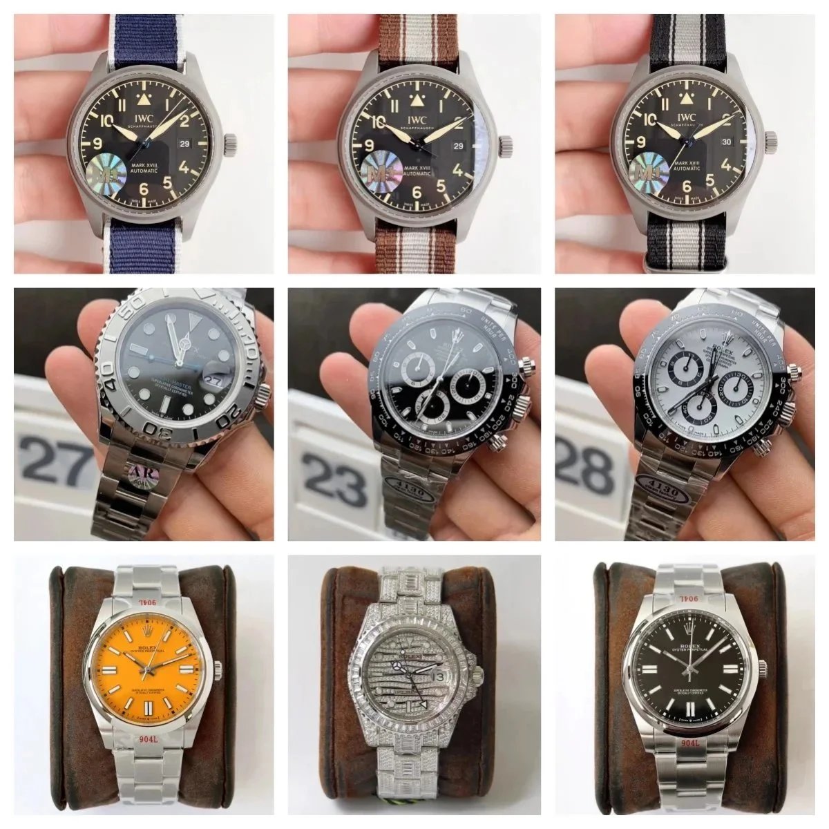 Luxury IWC Pilot Watch Automatic Men's Wristwatch with NATO Strap