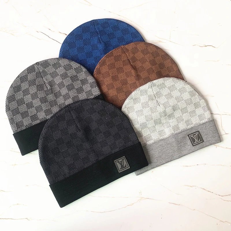 LV Monogram Beanie Hat for Men and Women - Premium Wool Knit Winter Cap