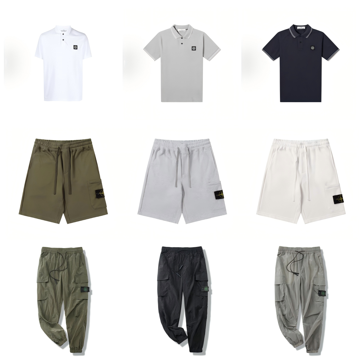 Stone Island Men's Polo Shirts and Cargo Pants Collection