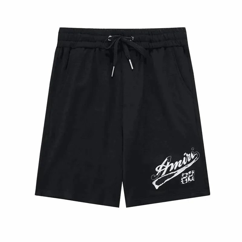 Amiri Black Logo Embroidered Cotton Shorts