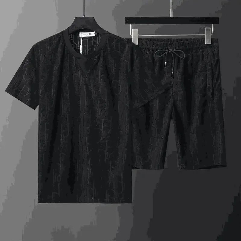 Christian Dior Black Monogram T-Shirt and Shorts Set