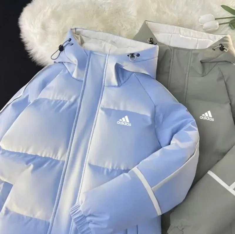 Adidas Winter Down Jacket with Fur Hood for Men and Women