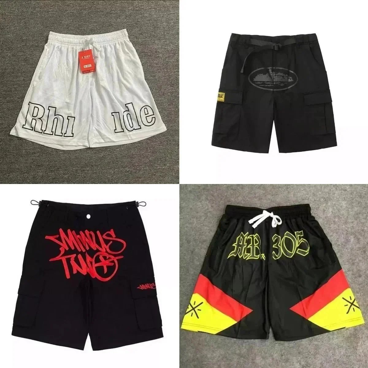 Rh1de Brand Streetwear Shorts for Men Fashionable Cargo Style