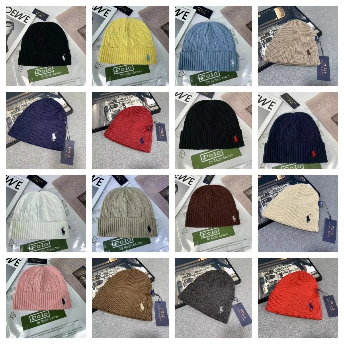Polo by Ralph Lauren Knit Beanie Hat - Classic Logo Winter Headwear