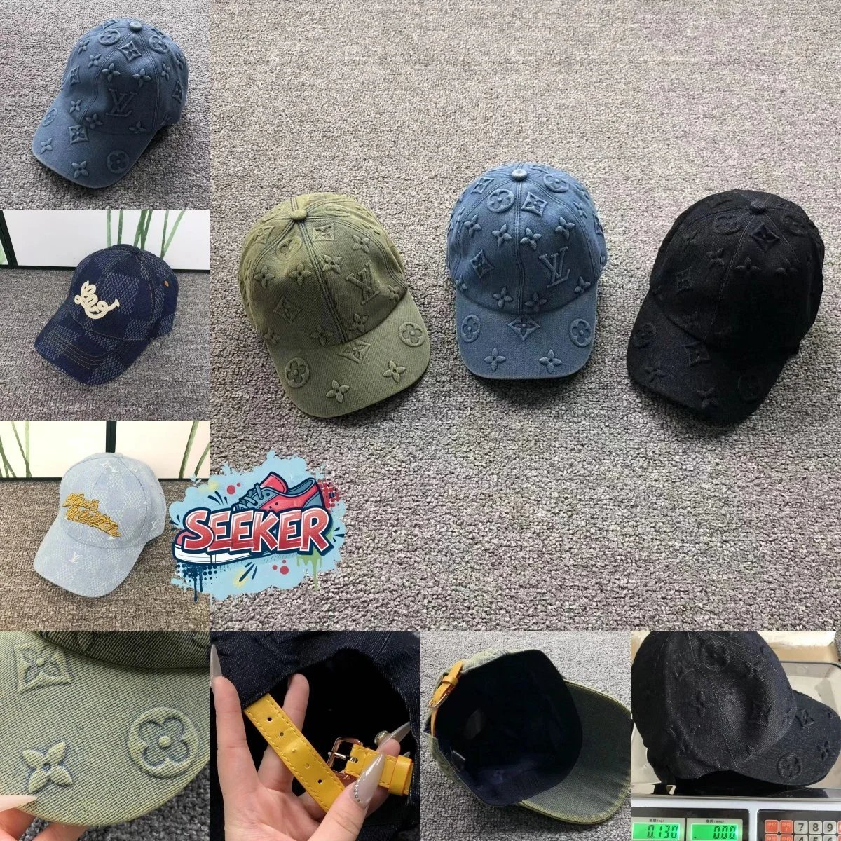 LV Monogram Embossed Baseball Cap for Men and Women