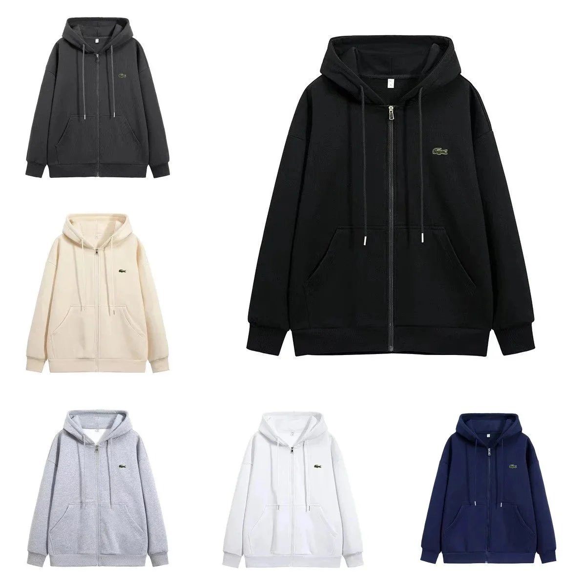 Lacoste Men's Zip-Up Hoodie Sweatshirt Casual Hooded Jacket