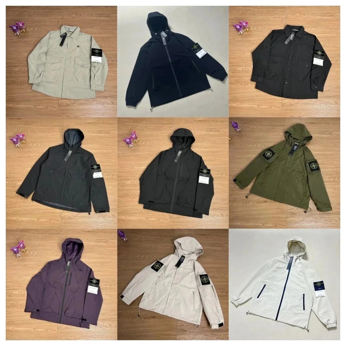 Stone Island Men's Hooded Jacket Outdoor Waterproof Windbreaker