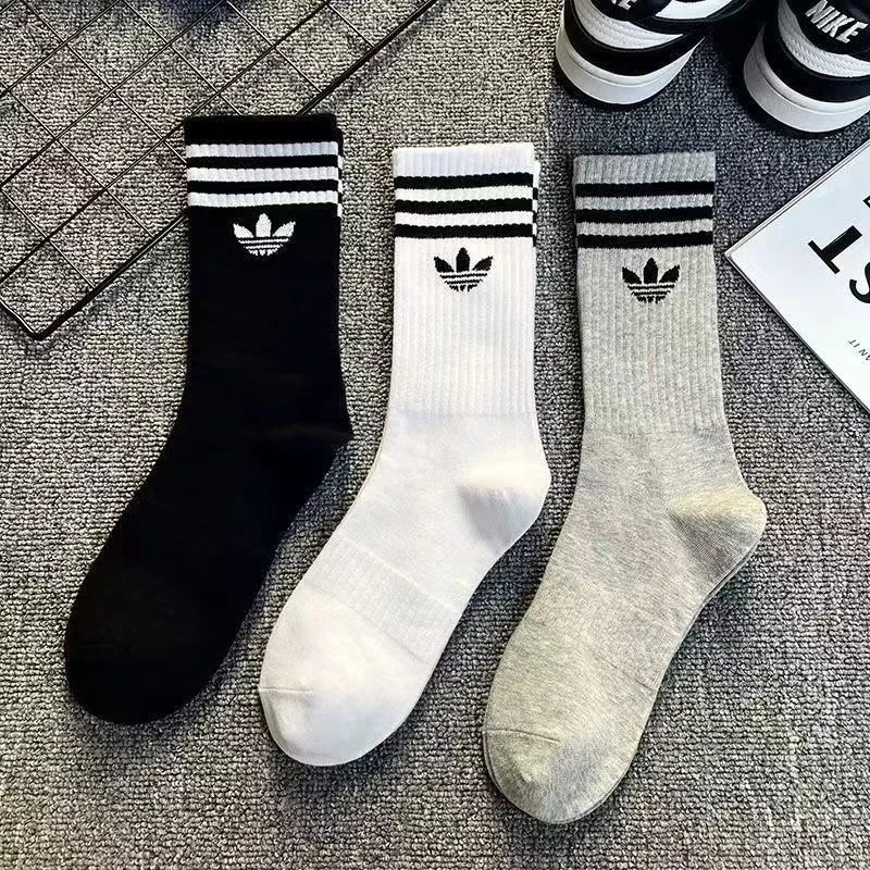 Adidas Originals Trefoil Crew Socks - Black White Grey
