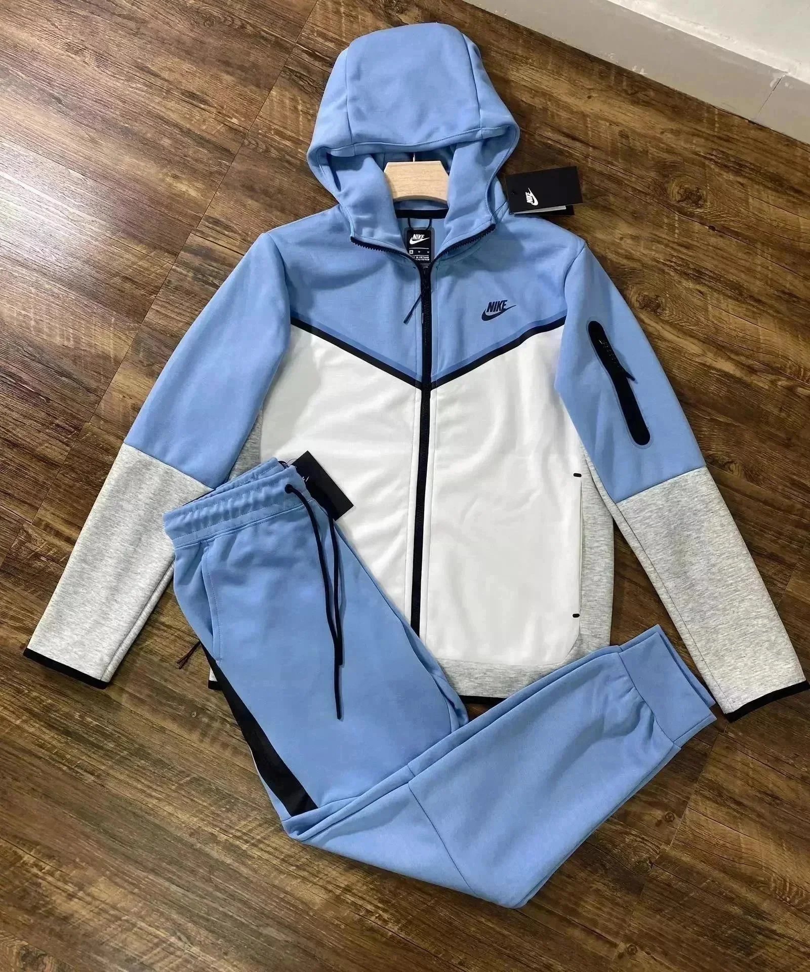 Nike Sportswear Tech Fleece Hoodie and Pants Set Blue White