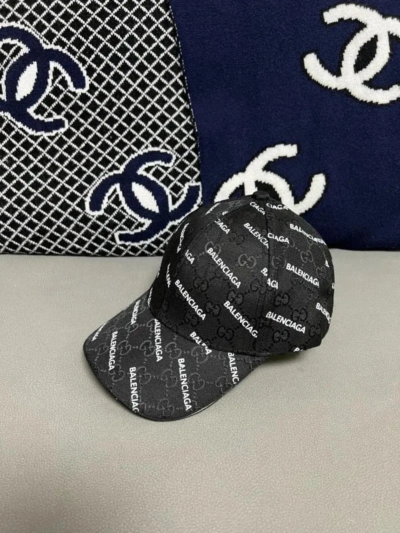 Balenciaga Logo Print Baseball Cap Black