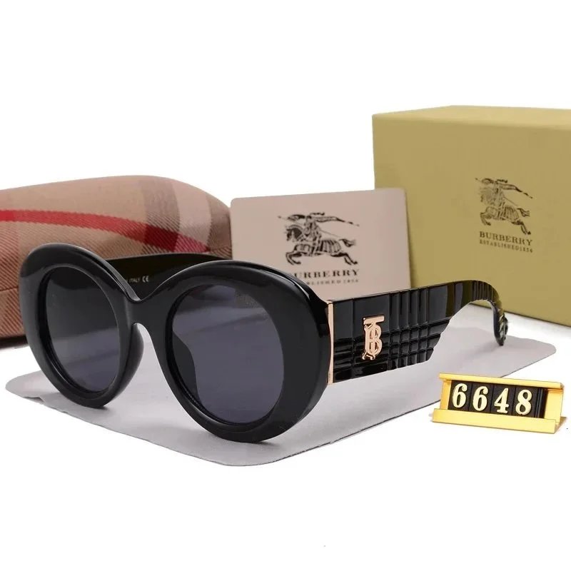 Burberry Black Oversized Sunglasses with Gold Logo Detail