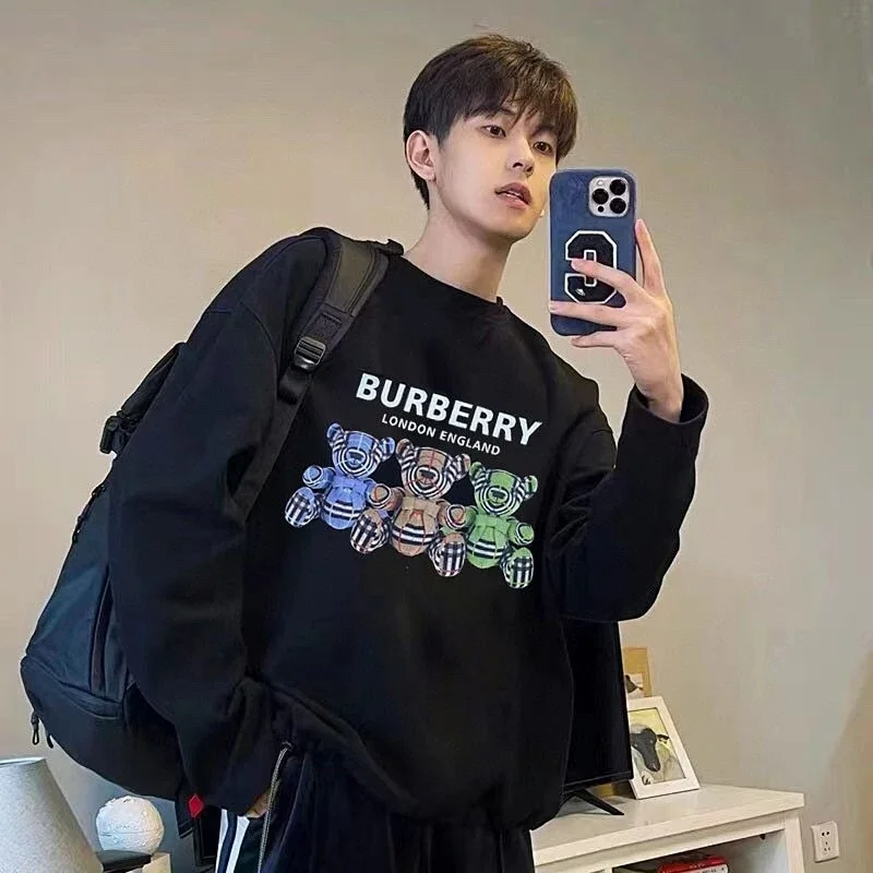 Burberry London England Bear Print Sweatshirt Men's Fashion Hoodie