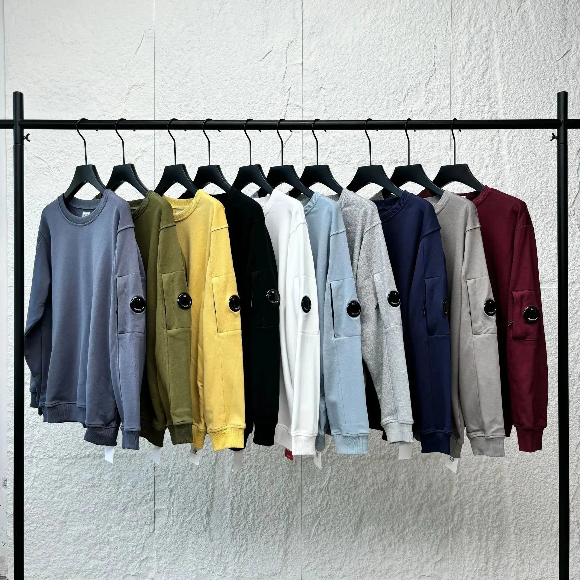 Minimalist Pocket Sweatshirt with Snap Button Design - Multiple Colors