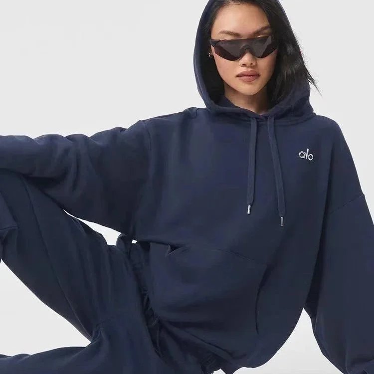 alo Navy Blue Oversized Hoodie for Women
