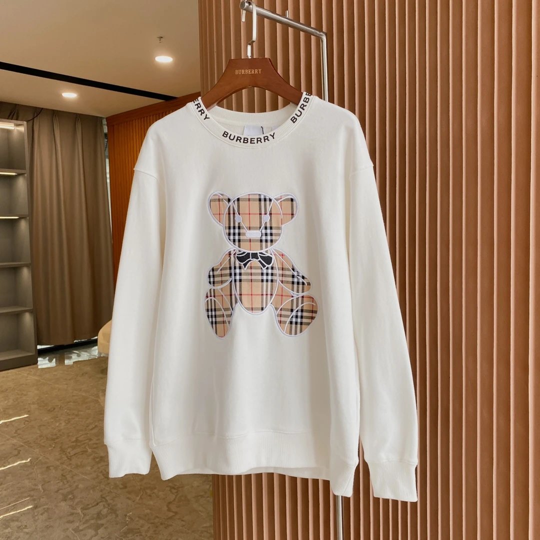 Burberry Bear Print Crewneck Sweatshirt White