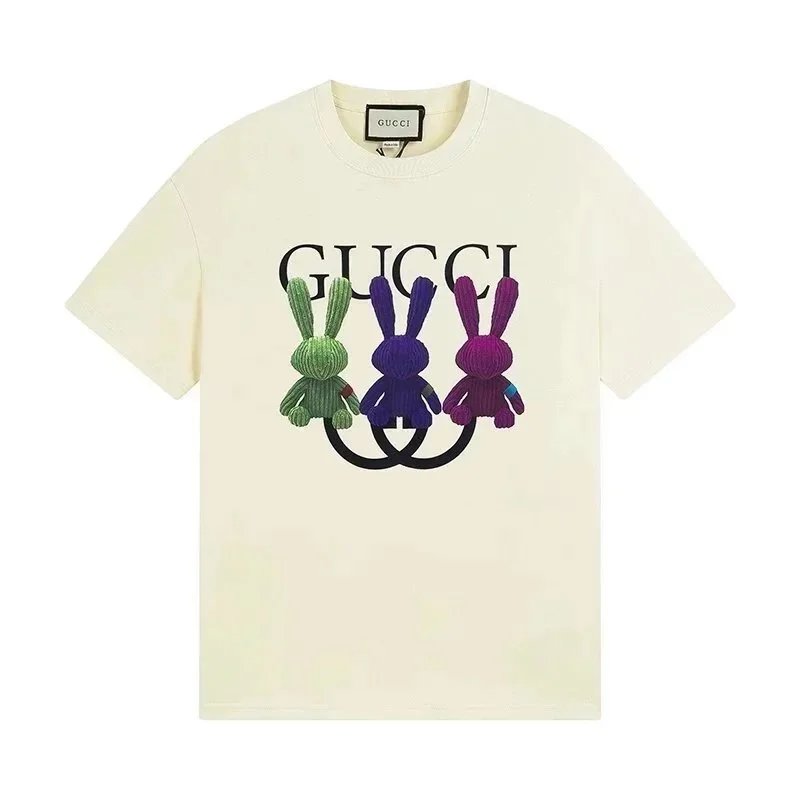 Gucci Rabbit Print T-Shirt Cream Color