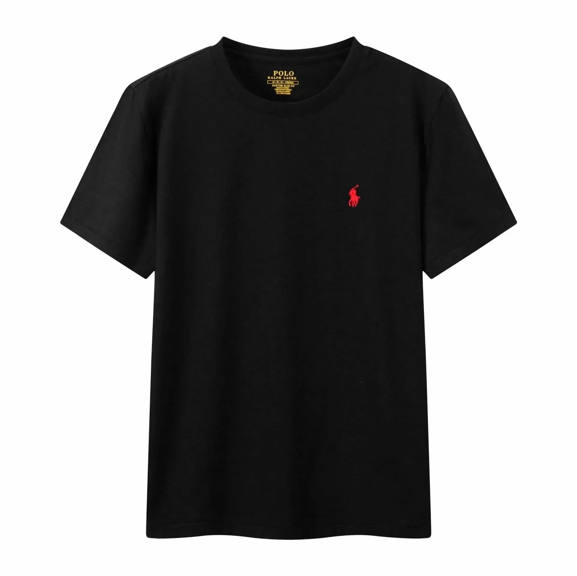 Polo Ralph Lauren Black Cotton T-Shirt with Red Pony Logo